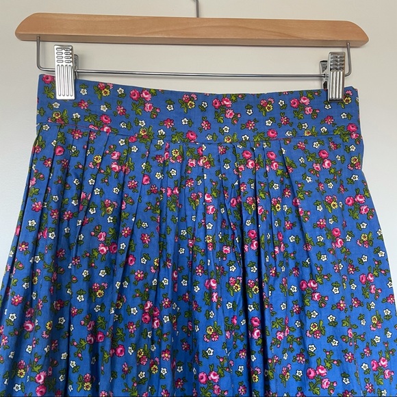 Handmade boho peasant blue floral skirt S/M - Picture 6 of 6